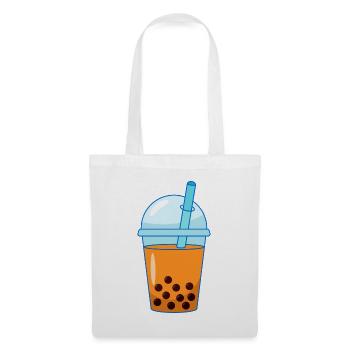 Une boisson japonaise au thé boba : le thé à bulles d’orange - Sac en tissu - blanc - Devant