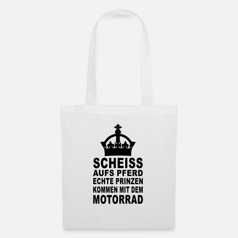 prinz auf dem motorrad - Stoffbeutel - Weiß