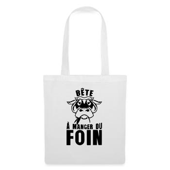 bete a manger du foin vache expression - Sac en tissu - blanc - Devant