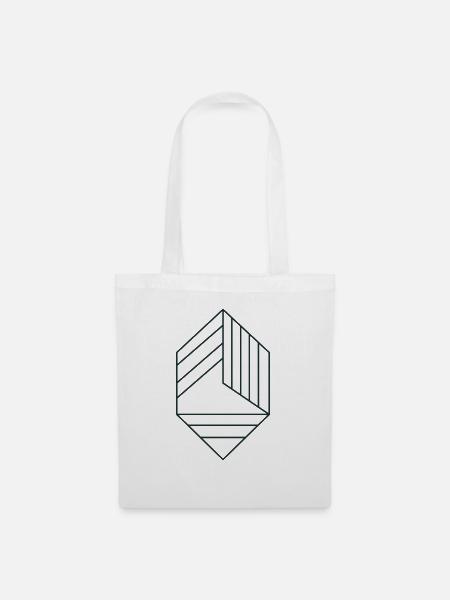 Diamant mit Linien - Stoffbeutel - Weiß