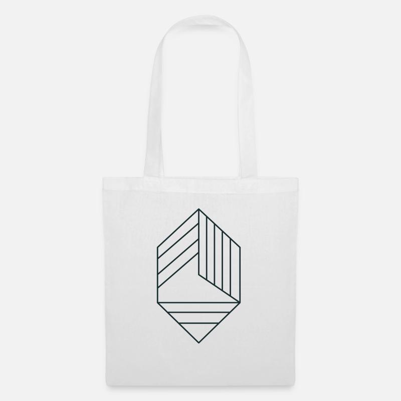 Diamant mit Linien - Stoffbeutel - Weiß