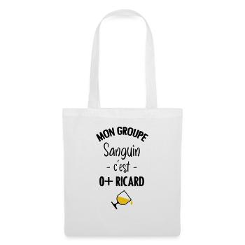 Mon groupe sanguin c'est O+ Pastis - Sac en tissu - blanc - Devant