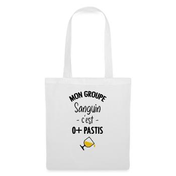 Mon groupe sanguin c'est O+ Pastis - Sac en tissu - blanc - Devant