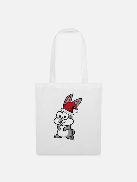 Hase Comic Weihnachten - Stoffbeutel - Weiß