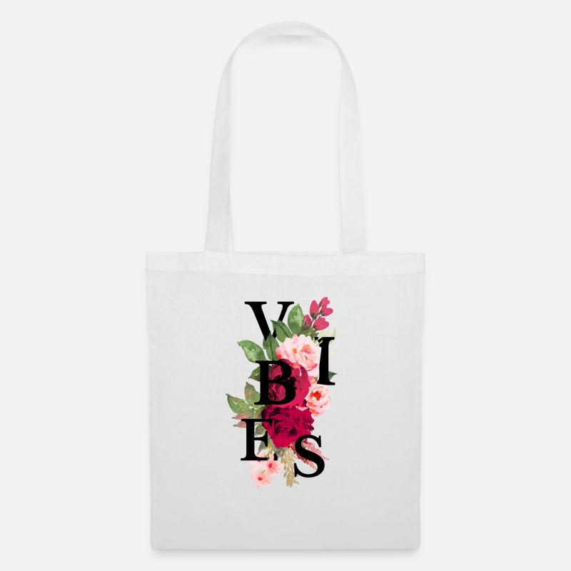 Vibes Blumen - Stoffbeutel - Weiß