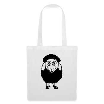 mouton noir petit mignon mignon agneau cool bande dessinée - Sac en tissu - blanc - Devant