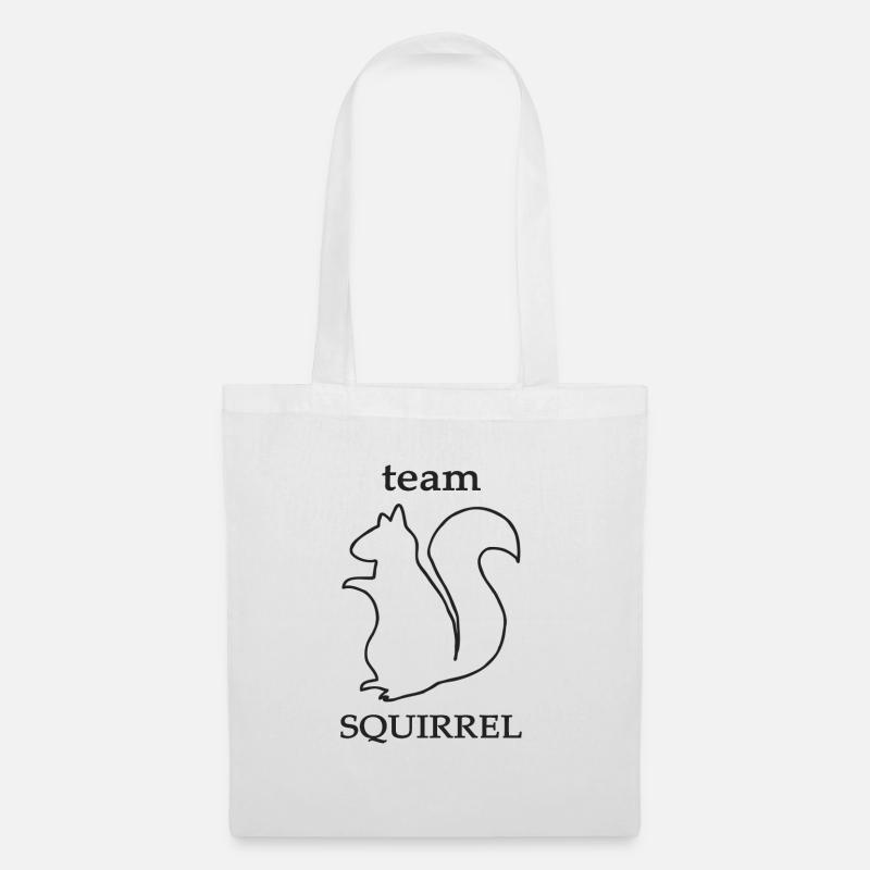 Team Squirrel /Eichhörnchen - Tierfreunde Geschenk - Stoffbeutel - Weiß
