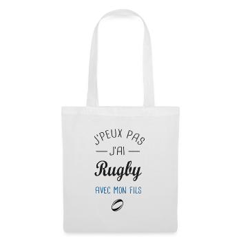 J'peux pas j'ai Rugby avec mon fils papa et fils - Sac en tissu - blanc - Devant