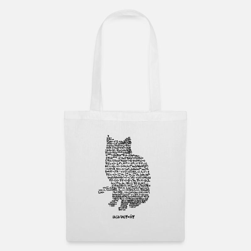 Katze Professor Geschenk Physik Schule Atom - Stoffbeutel - Weiß