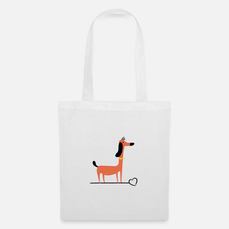 Teckel-teckel-teckel-amour teckel-teckel - Sac en tissu - blanc