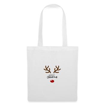 Rentier-Weihnachten Frohe Weihnachten - Stoffbeutel - Weiß - Vorne