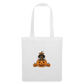 Dachshund in Pumpkin | Cute Dogs Halloween Fun - Tote Bag - white - Front