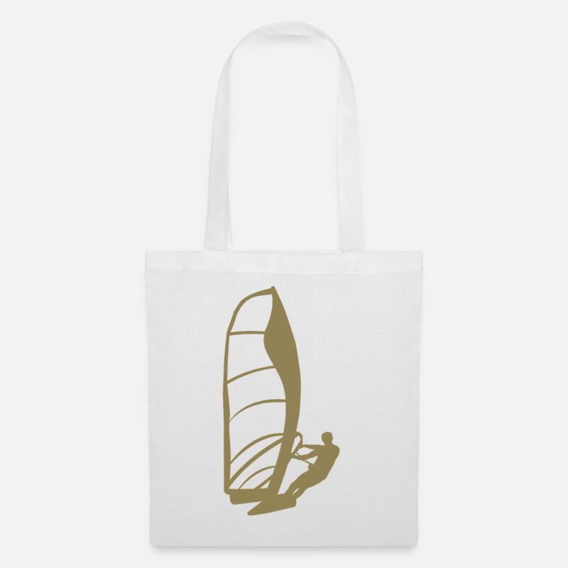 Minimalistische Windsurfer Silhouette Herren - Stoffbeutel - Weiß