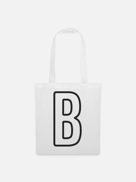 Buchstabe B Typodesign - Stoffbeutel - Weiß