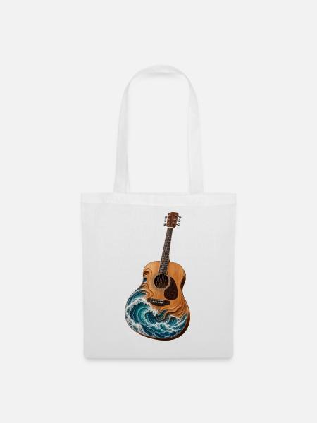 Ocean Wave Gitarre - Stoffbeutel - Weiß