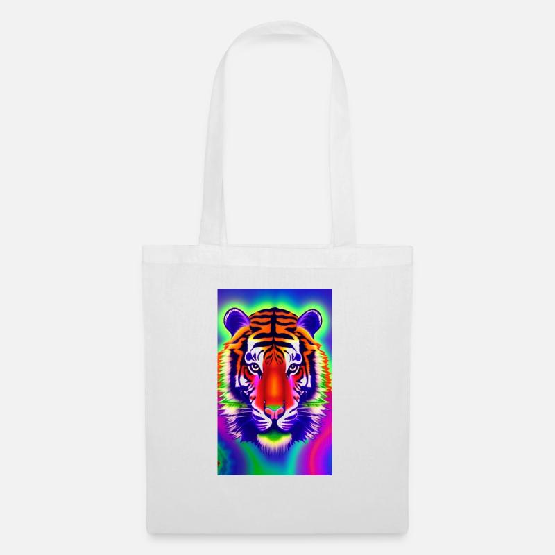 Psychedelischer Tiger - Stoffbeutel - Weiß