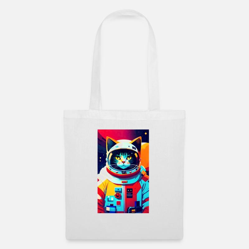 Astronauten-Katze - Stoffbeutel - Weiß