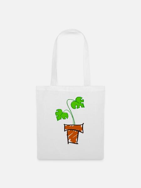 Monstera-Pflanze - Stoffbeutel - Weiß