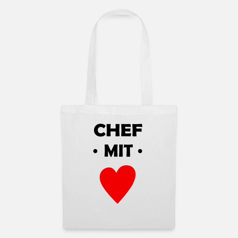 Chef mit Herz - Stoffbeutel - Weiß