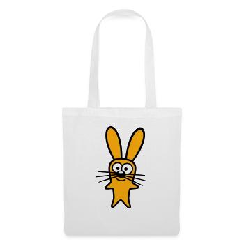 Hase Kaninchen Häschen Cartoon Kleintier niedlich - Stoffbeutel - Weiß - Vorne