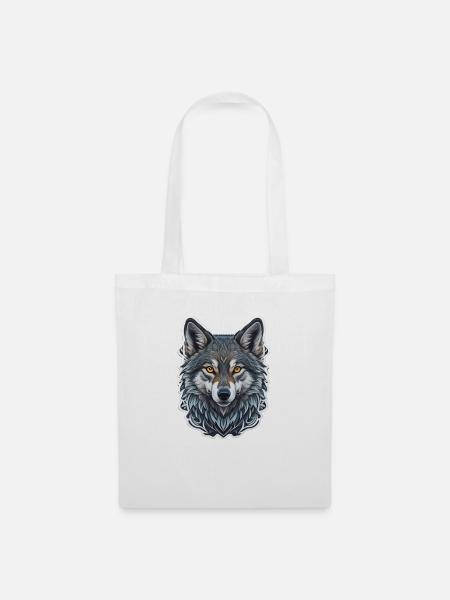 Wolf - Stoffbeutel - Weiß