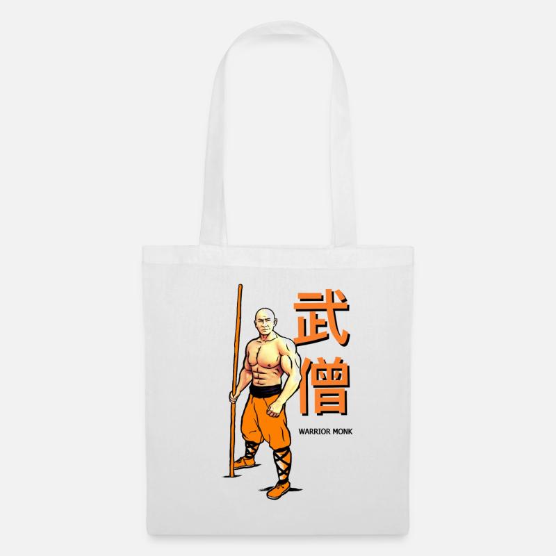 Shaolin Warrior Monk - Vollfarbe - Stoffbeutel - Weiß