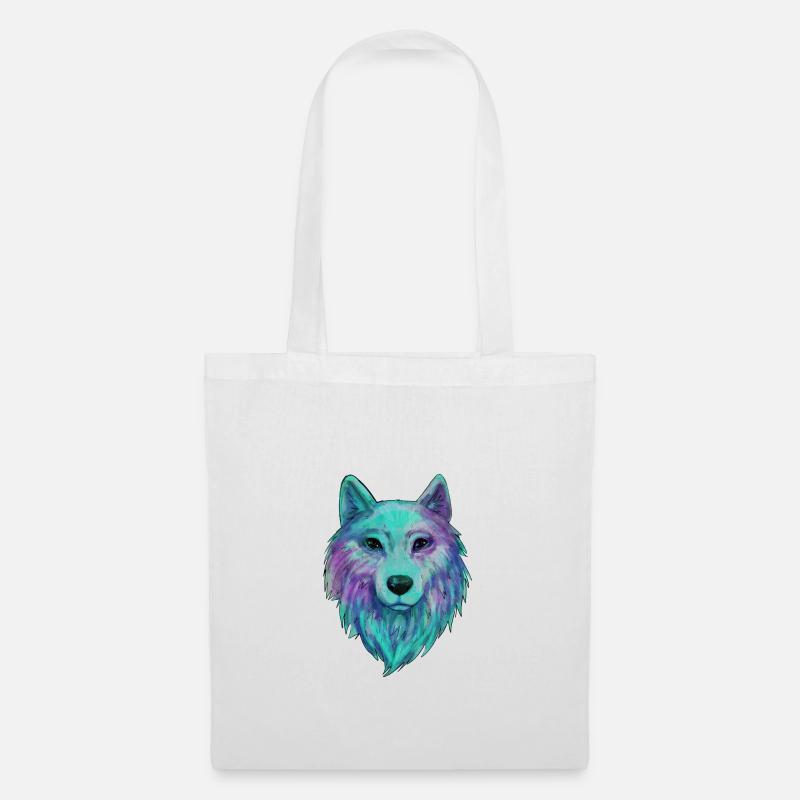 Wolf Kopf Wolfhead Zeichnung Kunst Illustration - Stoffbeutel - Weiß