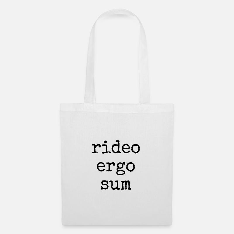 rideo ergo sum - ich lache also bin ich - Spruch - Stoffbeutel - Weiß