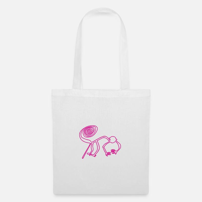 Nazca Rose Affen - Stoffbeutel - Weiß