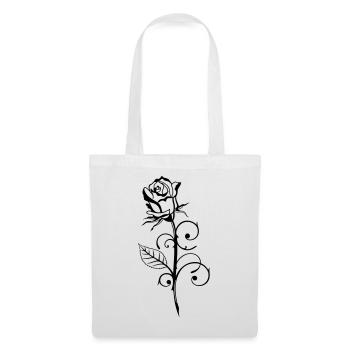 Beautiful rose with leaf - Tote Bag - white - Front