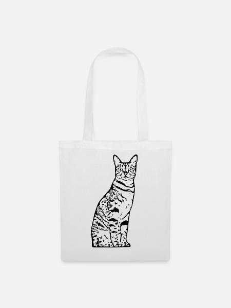 Katze Kätzchen Tigerkatze - Stoffbeutel - Weiß