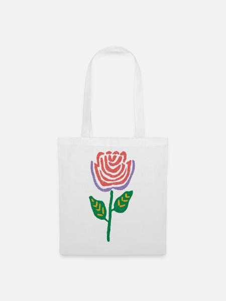 Rose Bloom Folk-Palette - Stoffbeutel - Weiß