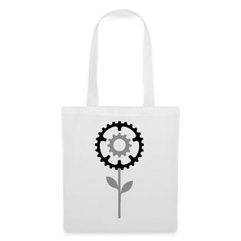 Fleur de plateau – Fleur de vélo - Sac en tissu - blanc - Devant