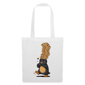 Pinguin Mit Riesigem Pfannkuchenstapel - Stoffbeutel - Weiß - Vorne