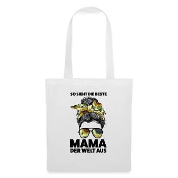 Mutter Messy Bun Mama Geschenk - Stoffbeutel - Weiß - Vorne