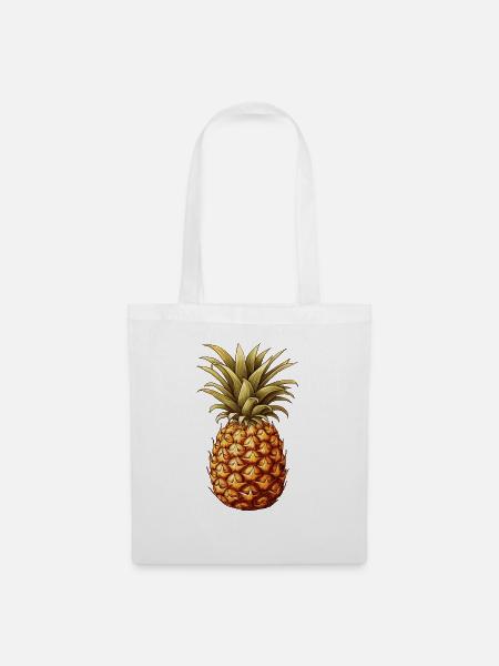 Ananas - Stoffbeutel - Weiß