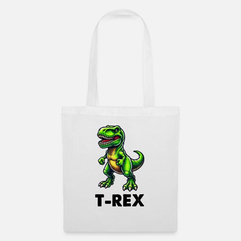 Dinosaurier T-Rex dino - Stoffbeutel - Weiß