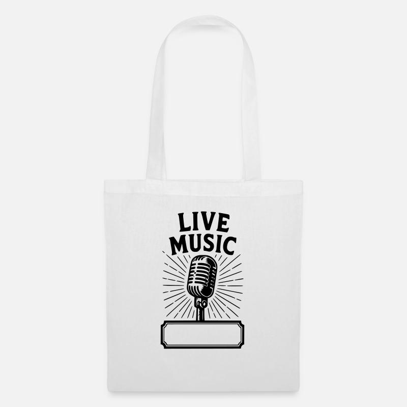 Live-Musik Mikro - Stoffbeutel - Weiß