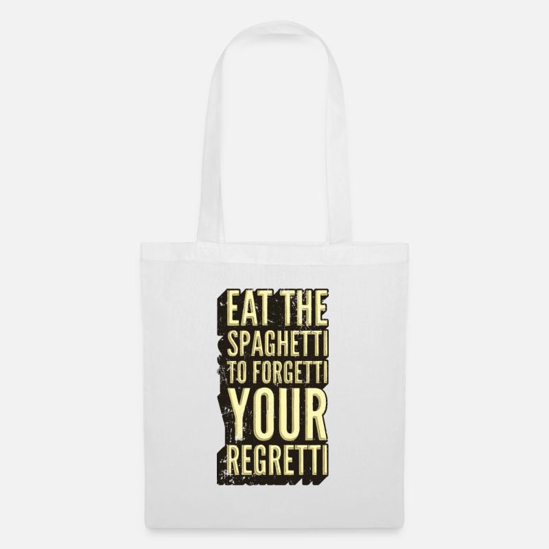 Spaghetti Regret Sarcasm Graphic - Tote Bag - white