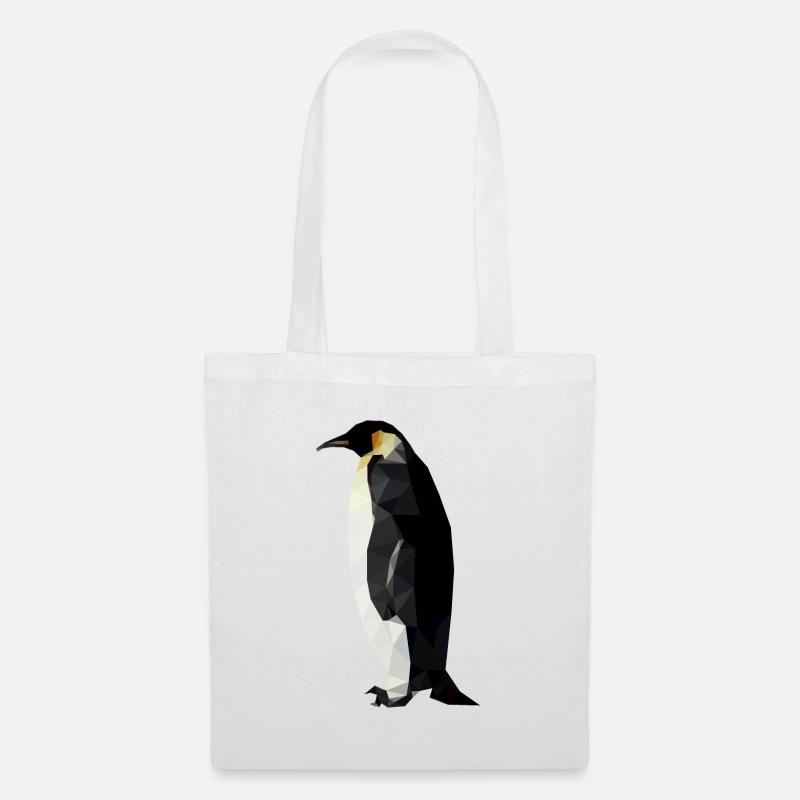 Pinguin Polygon Geometrische Formen - Stoffbeutel - Weiß