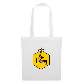 Bee Happy - Stoffbeutel - Weiß - Vorne