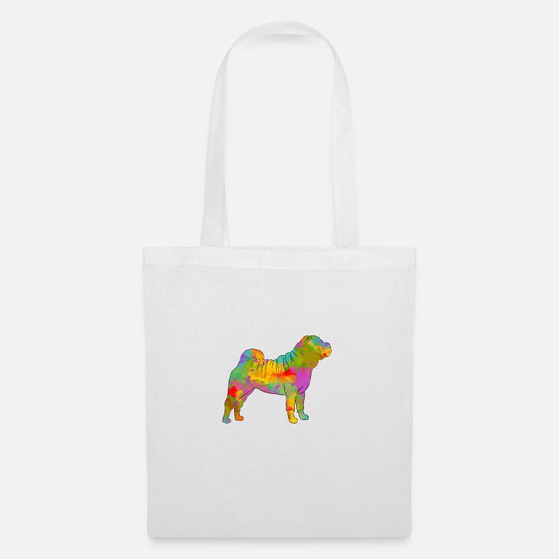Shar Pei Multicolor - Stoffbeutel - Weiß