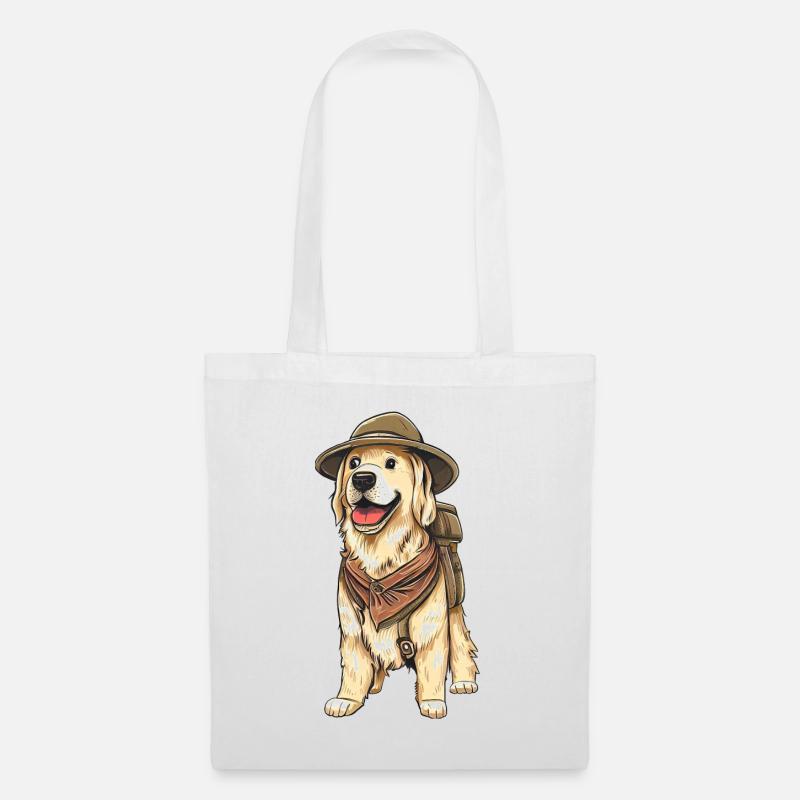 Golden Retriever: Der Entdecker - Stoffbeutel - Weiß