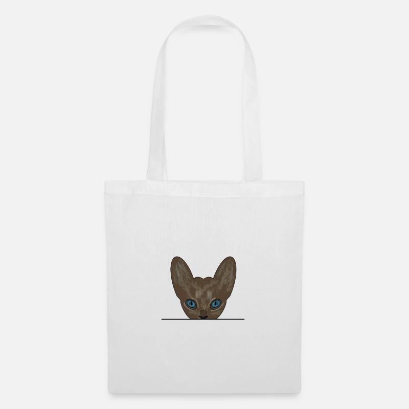 Devon Rex Cat - Tote Bag - white