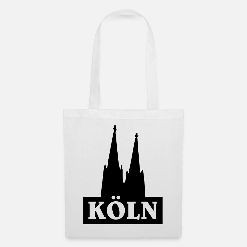 Köln Logo mit dem Kölner Dom - Stoffbeutel - Weiß
