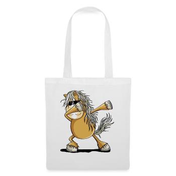 Cooles Dab Dance Pferd Dabbing Pony Comic - Stoffbeutel - Weiß - Vorne