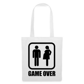 Game over - schwanger - Stoffbeutel - Weiß - Vorne