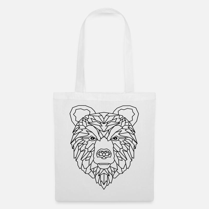 Ours géométrique - Sac en tissu - blanc