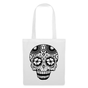 Un crâne riant dans le style de crânes de sucre - Sac en tissu - blanc - Devant