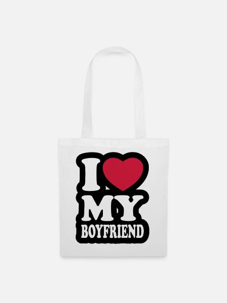 I love my boyfriend - Tote Bag - white